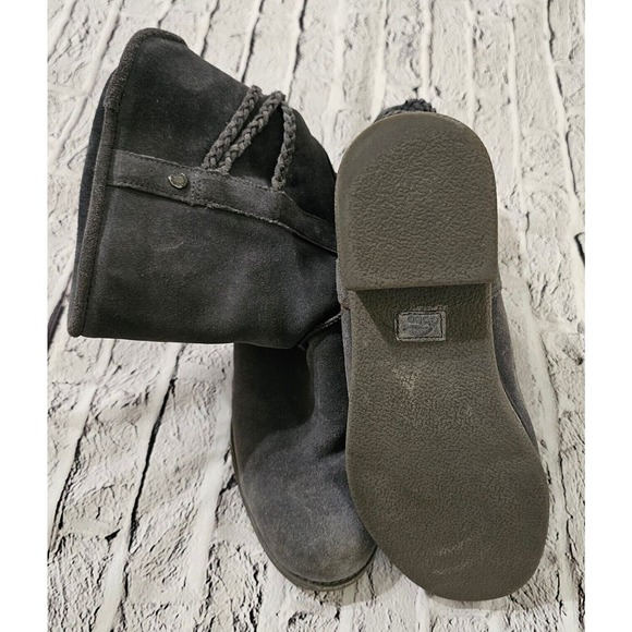 Abeo Blaine Suede Sheepskin Mid Gray Calf Boots WOMENS SIZE 10 - Picture 8 of 14